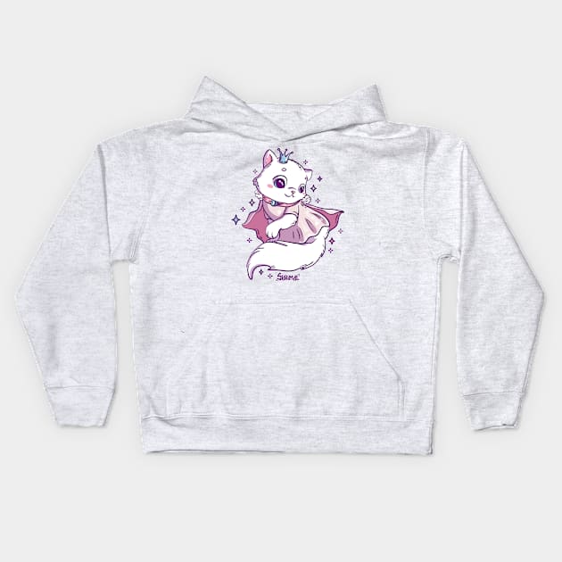 Cute cat princess is cute royal kitten Kids Hoodie by SPIRIMAL